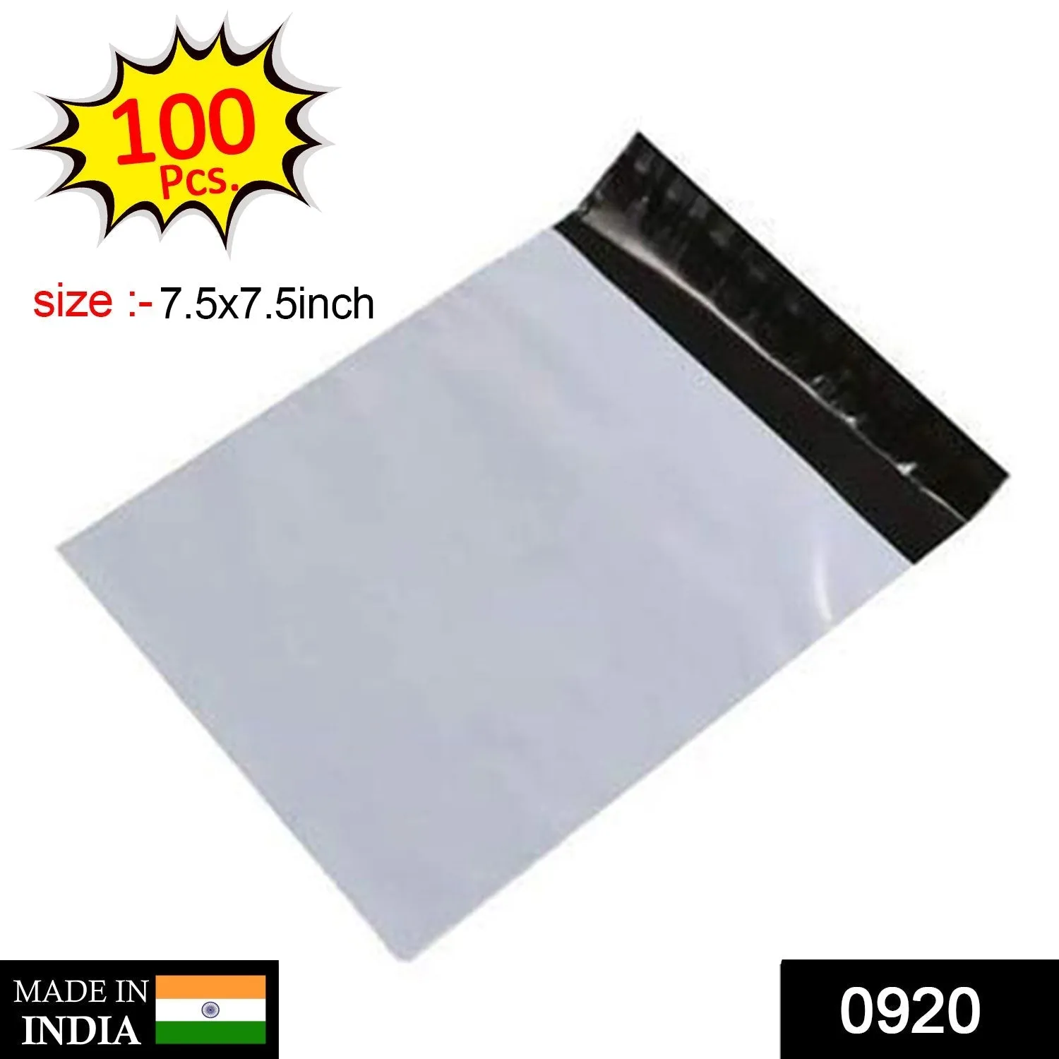 0920 Tamper Proof Courier Bags (7_5X7_5 inch) Pack of 100Pcs