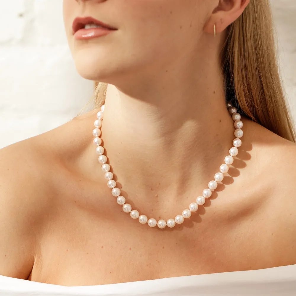 9ct White Gold Cultured Pearl Strand