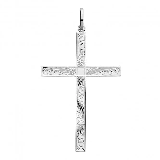 Acotis Silver Cross with H Engravings Pendant G61046E