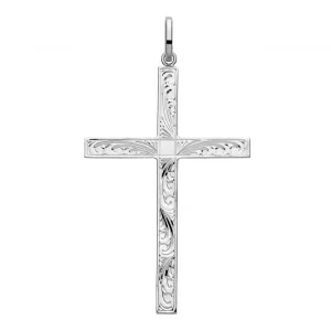 Acotis Silver Cross with H Engravings Pendant G61046E