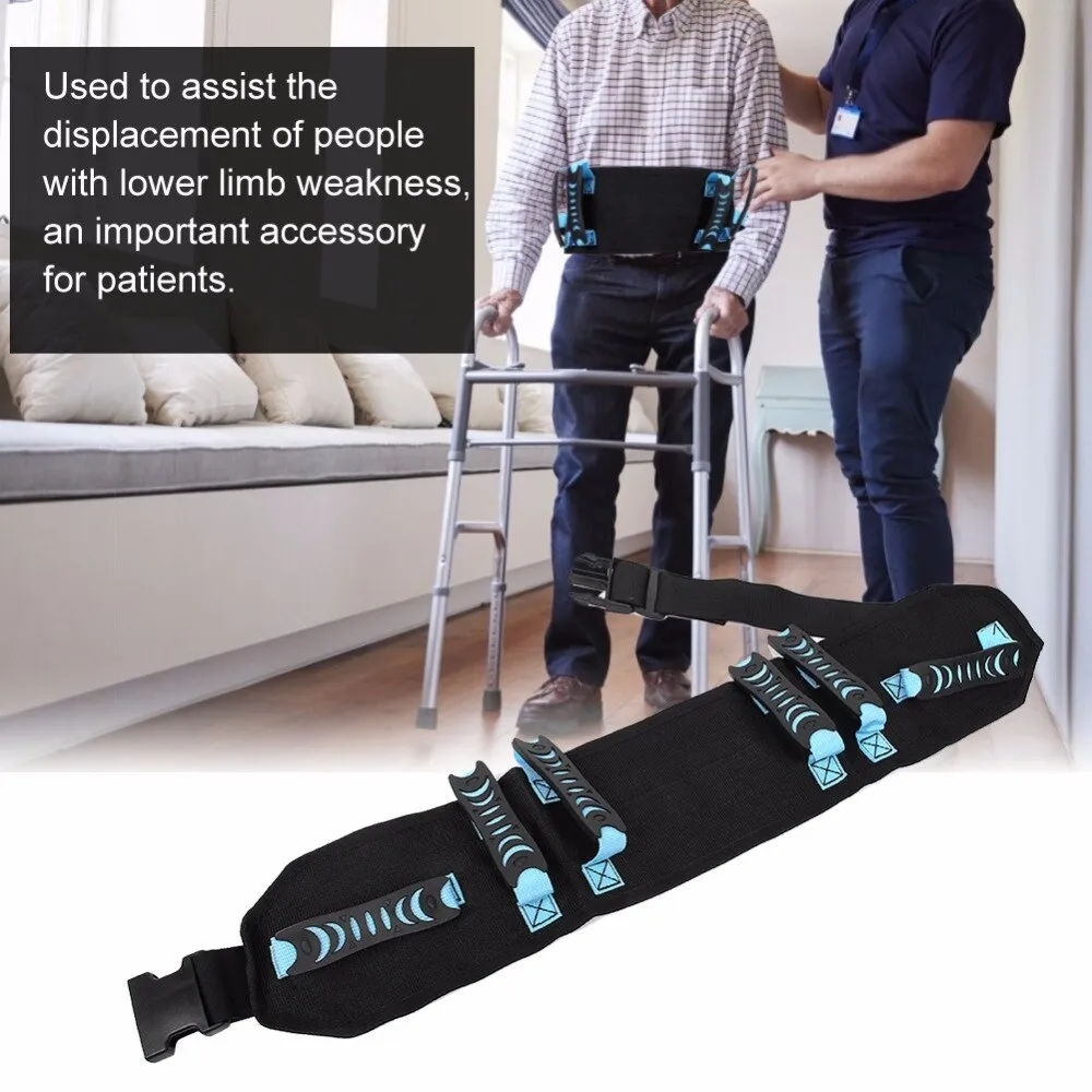 Adjustable Gait Waist Transfer Belt with 6 Pcs Handles and Plastic Release Buckle