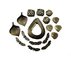 Antique Bronze Beads Combo German Silver