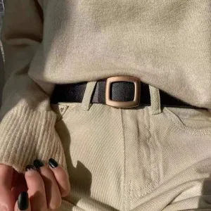 BerriesJam - Ins Versatile Classic Square Buckle Leather Belt