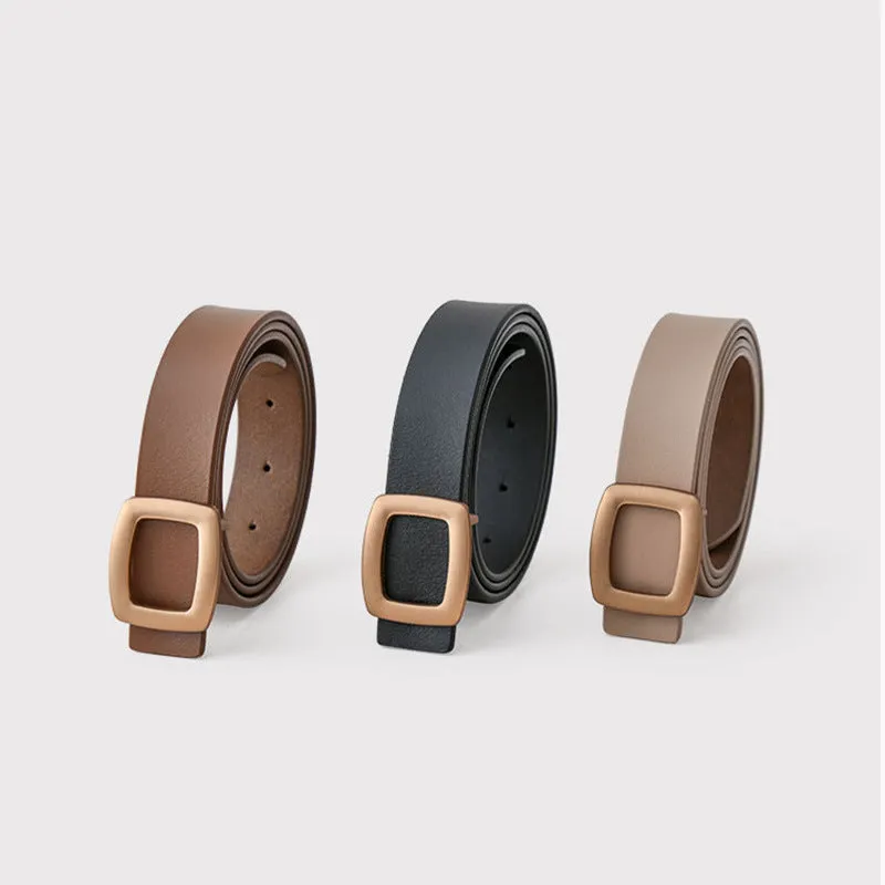BerriesJam - Ins Versatile Classic Square Buckle Leather Belt