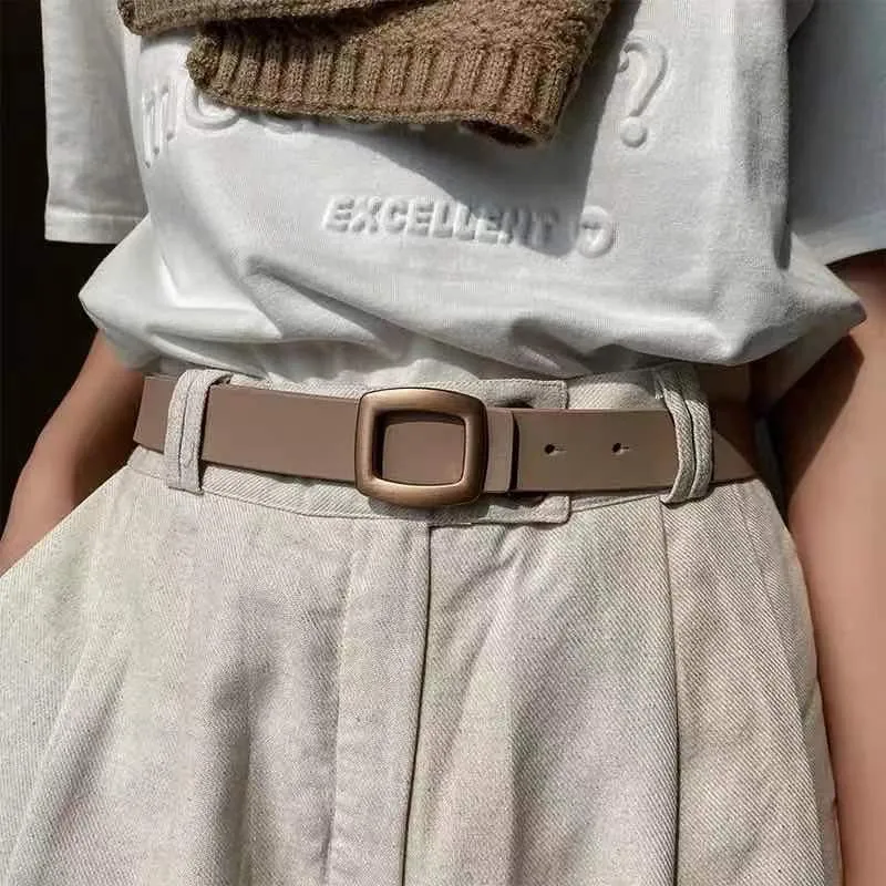 BerriesJam - Ins Versatile Classic Square Buckle Leather Belt