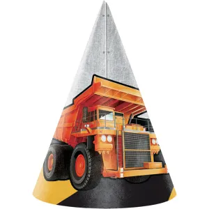 Big Dig Construction Party Hats (8/Pkg)