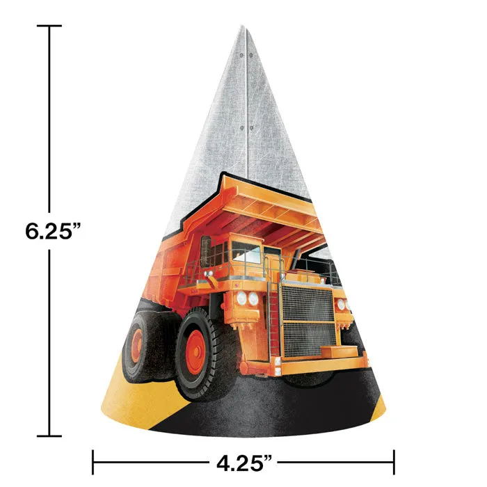 Big Dig Construction Party Hats (8/Pkg)