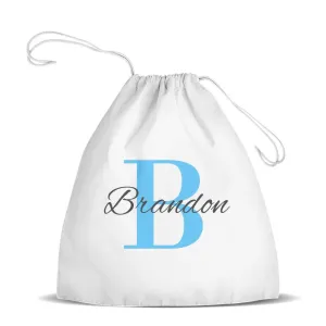 Blue Monogram  Premium Drawstring Bag