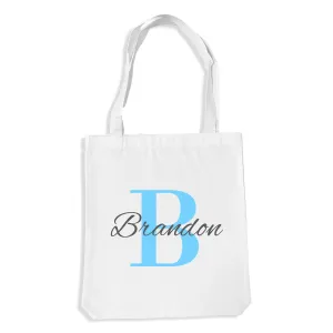 Blue Monogram Premium Tote Bag