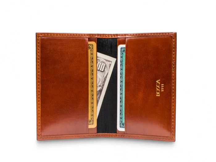 Bosca Leather Calling Card Case Wallet (Amber)