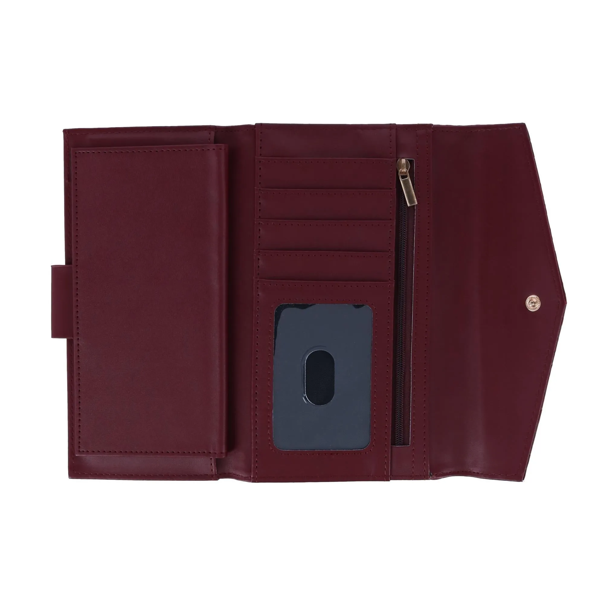 Buxton Women's Tooled Leather Organizer Clutch