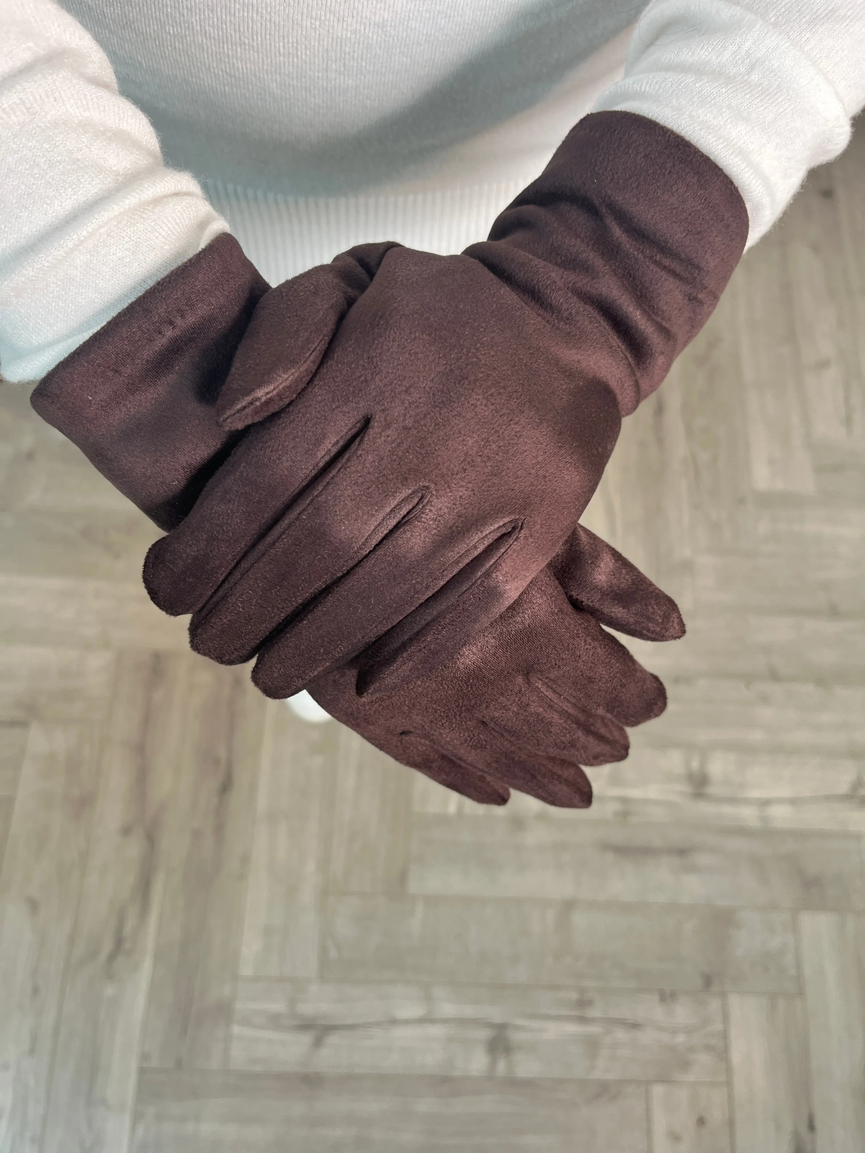 Chocolate Suede Gloves