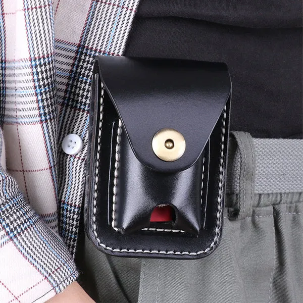 Classic Leather Cigarette Case with Lighter Holder