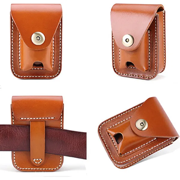 Classic Leather Cigarette Case with Lighter Holder
