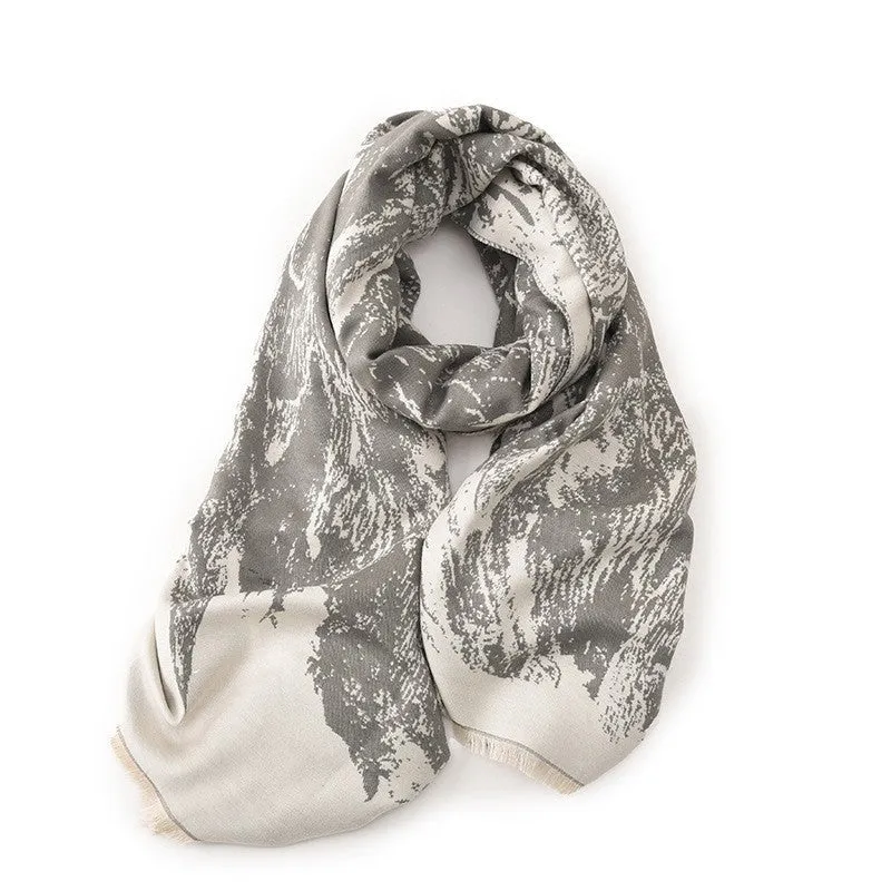 Contrast Color Winter Warm Imitation Cashmere Scarf