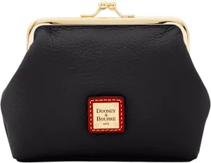 Dooney & Bourke Pebble Grain Large Framed Wallet, Black/Red/Gold