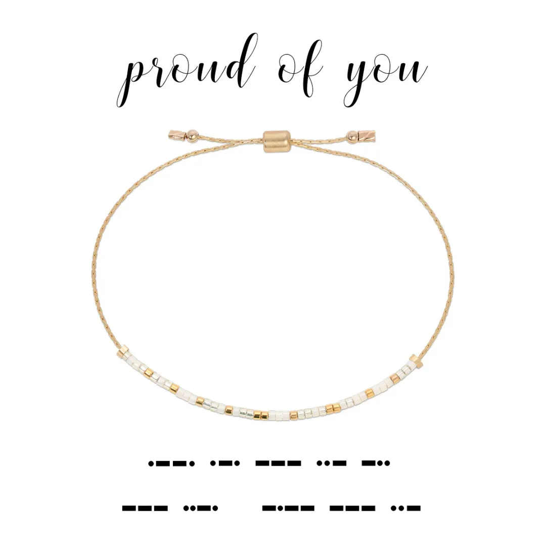 Dot & Dash Morse Code Bracelet - Proud of You