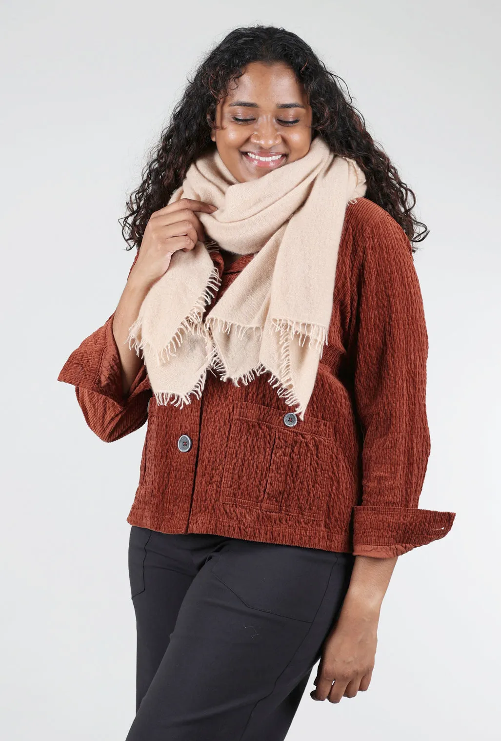 Felted Cashmere Scarf, Warm Sand