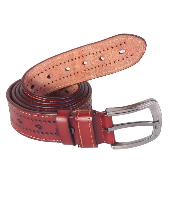 Ferragamo Rectangular Buckle head Belt-BROWN