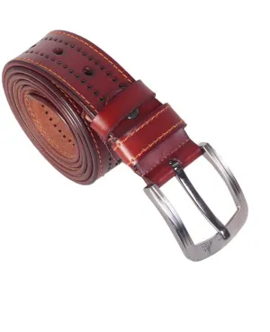 Ferragamo Rectangular Buckle head Belt-BROWN