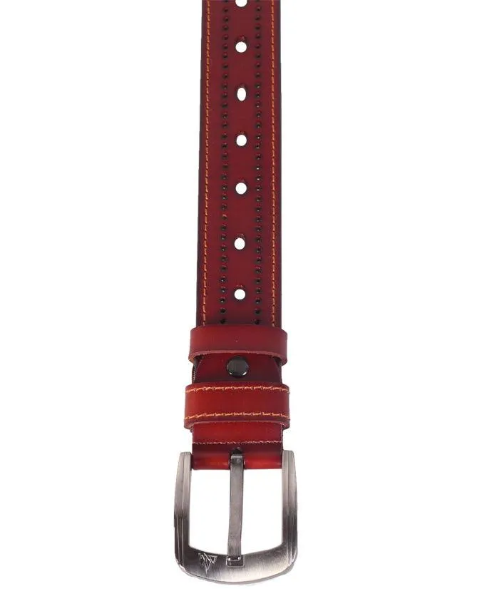 Ferragamo Rectangular Buckle head Belt-BROWN