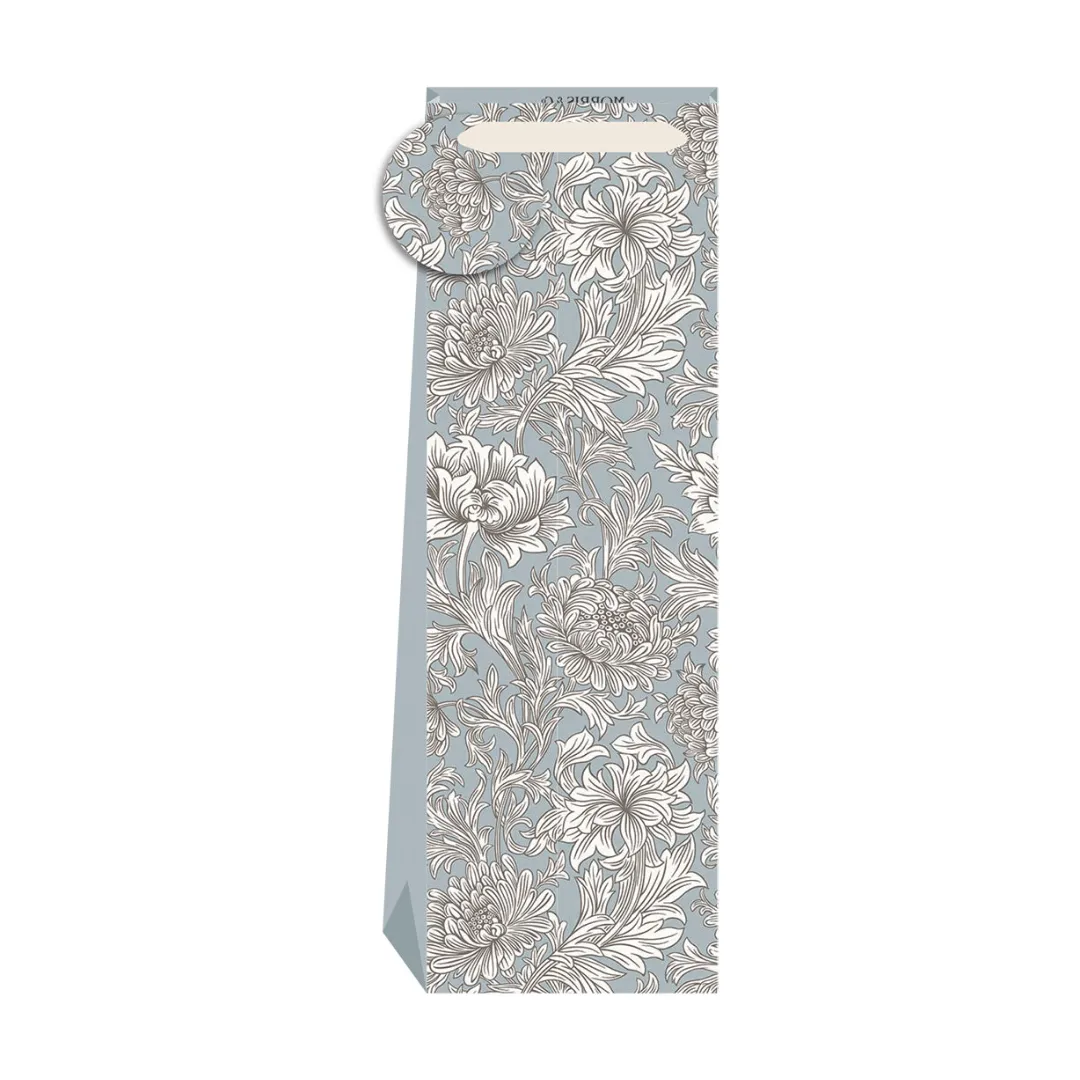 Gift Bag Bottle - Morris & Co Penny Kennedy Slate Chrysanthemum