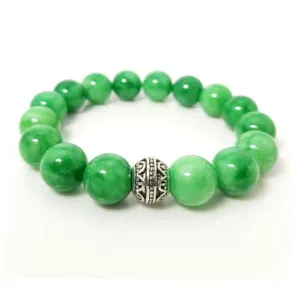 Green 12mm Jadeite Beaded Bracelet