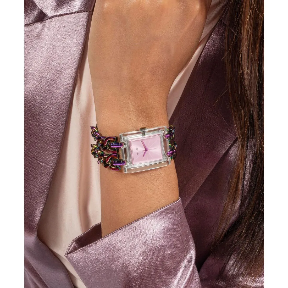 Guess Women 29 mm Size Pink Dial Analog Watch - GW0669L2