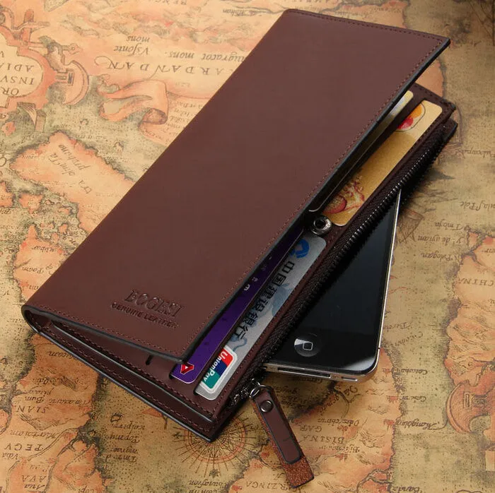 High quality men's Wallets First class PU leather purse long leather wallets