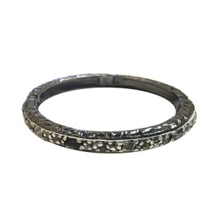 Ibiza Hammered Hinged Bangle Bracelet in Gunmetal