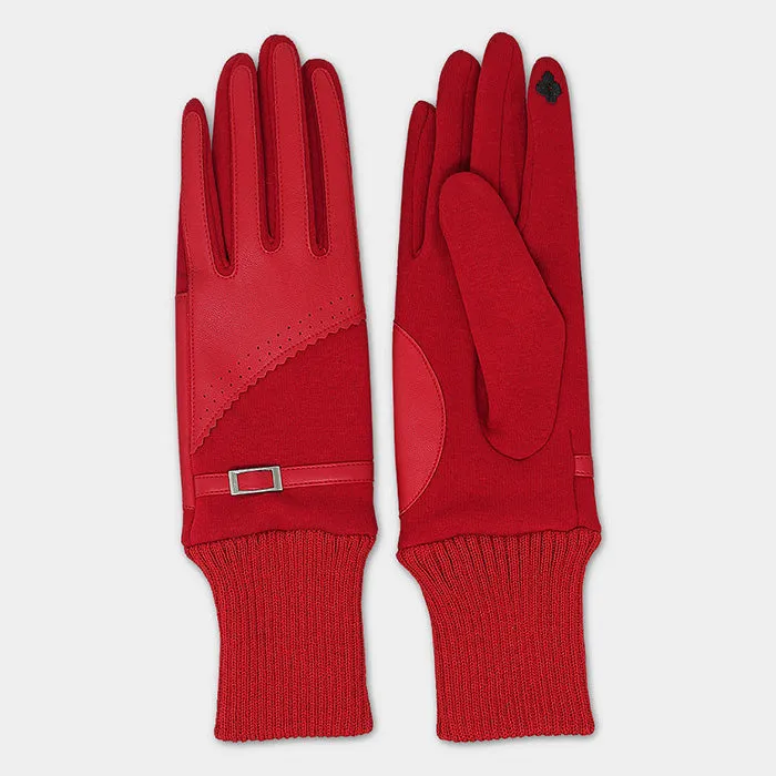 iLLASPARKZ Half Leatherette Buckle Touch Gloves