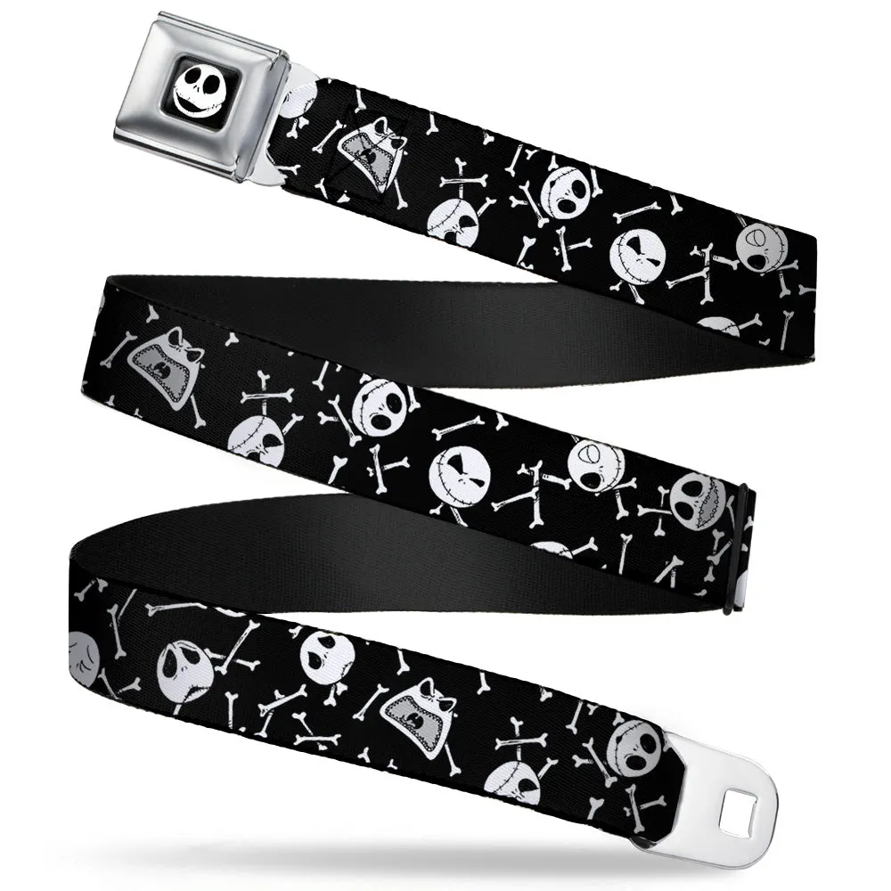 Jack Expression7 Full Color Seatbelt Belt - Jack Expressions/Bones Scattered Black/White Webbing