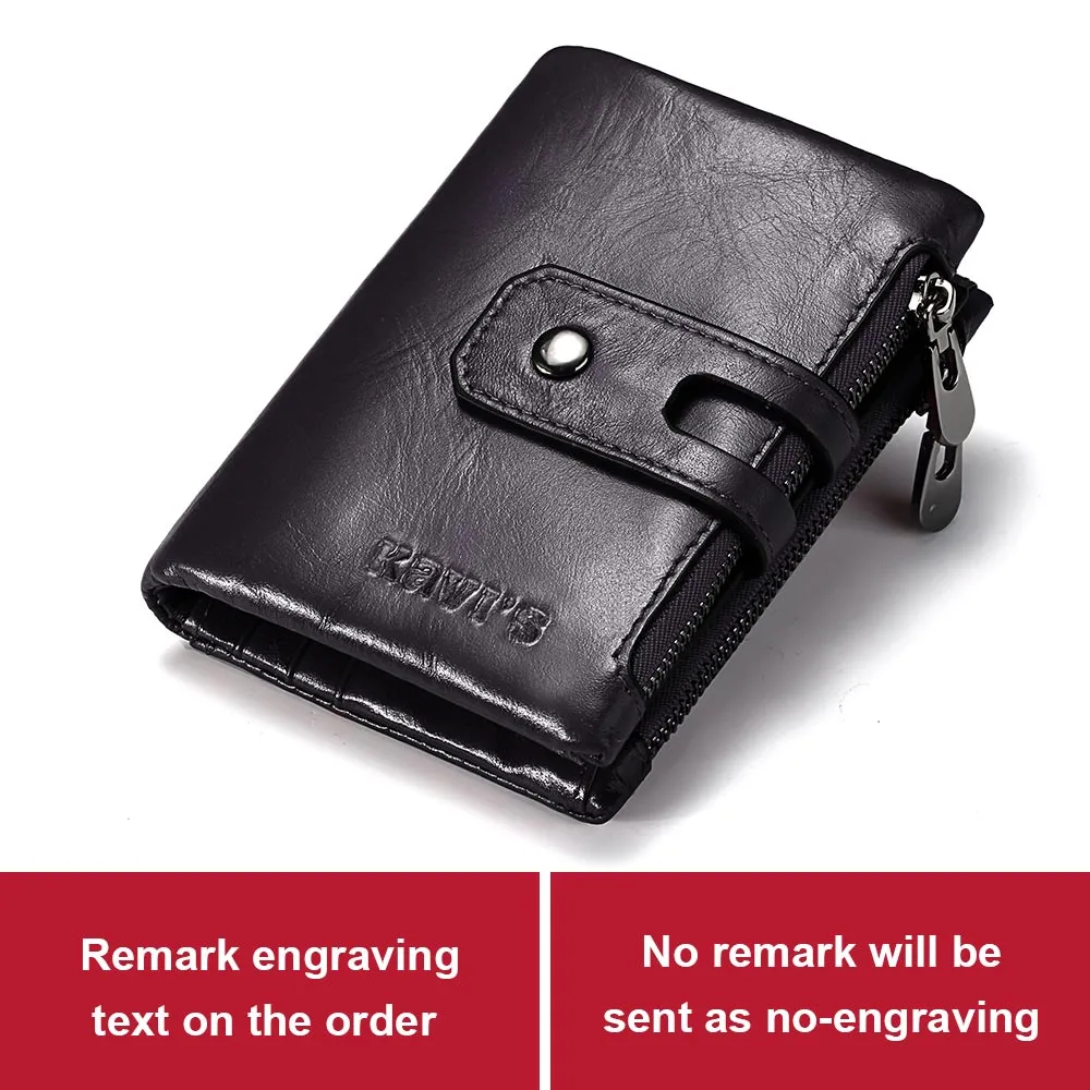 KAVIS Free Engraving Name Genuine Leather Wallet Men PORTFOLIO Gift Male Cudan Portomonee Perse Coin Purse Pocket Money Bag