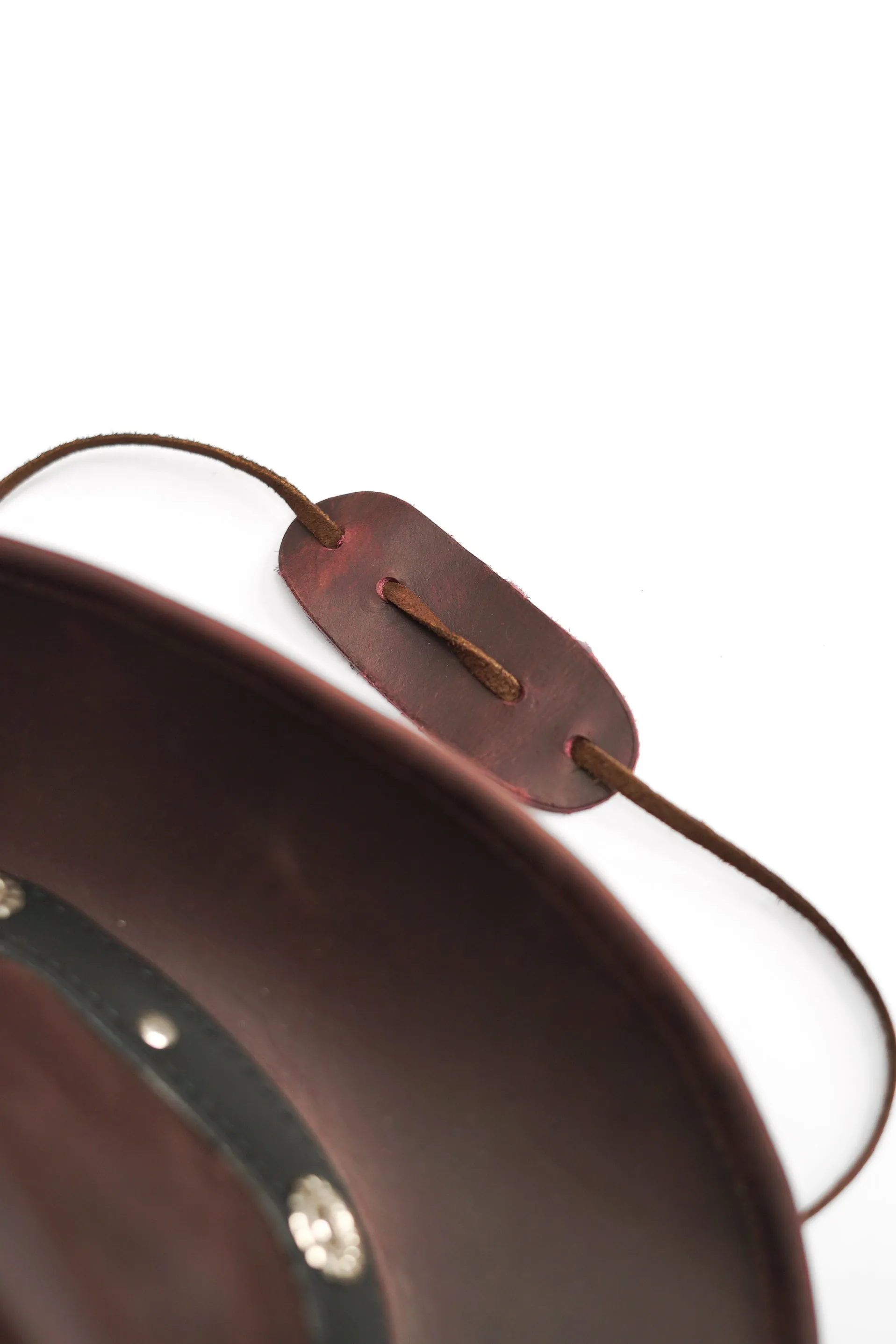 KORDOVAN's Premium Leather Western Cowboy Hat // Studs band // Burgundy