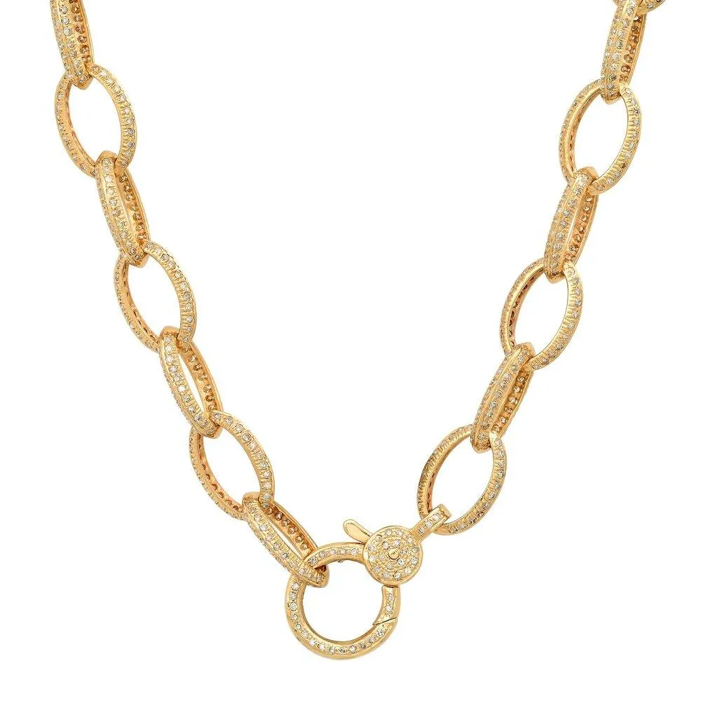 LARGE DIAMOND ENCRUSTED CHAIN, GOLD