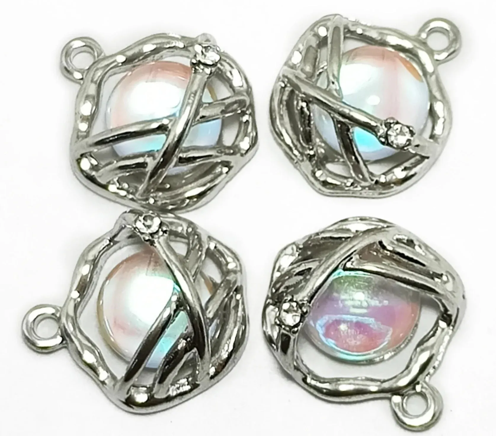 Light Pink & Silver Assorted Jewelry Charms