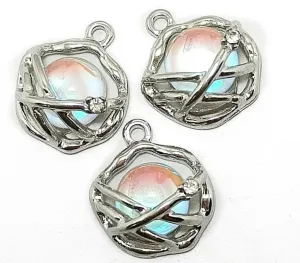 Light Pink & Silver Assorted Jewelry Charms