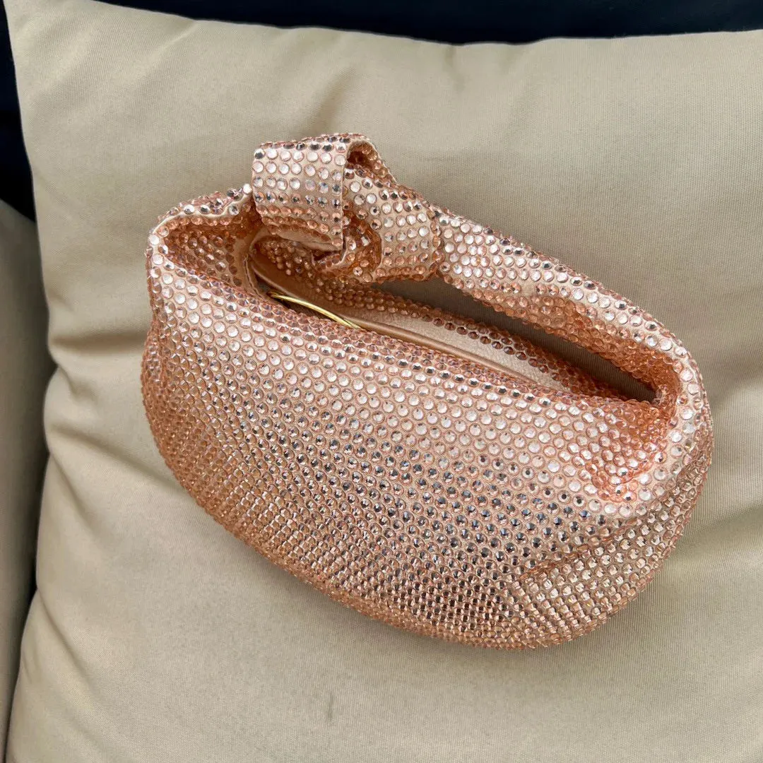Luxury Designer Knotted Crsytal Rhinestone Diamond Cloud Bag