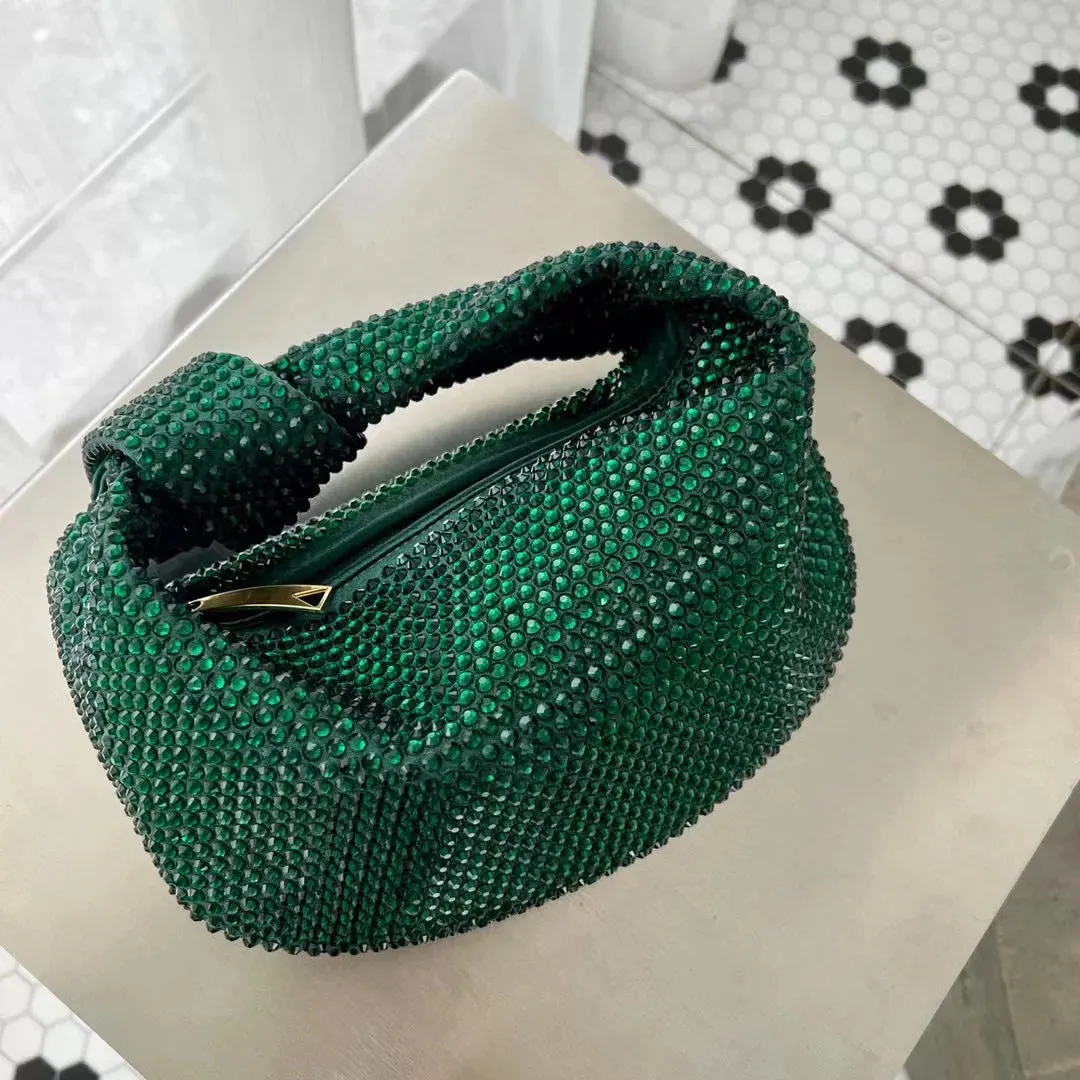 Luxury Designer Knotted Crsytal Rhinestone Diamond Cloud Bag
