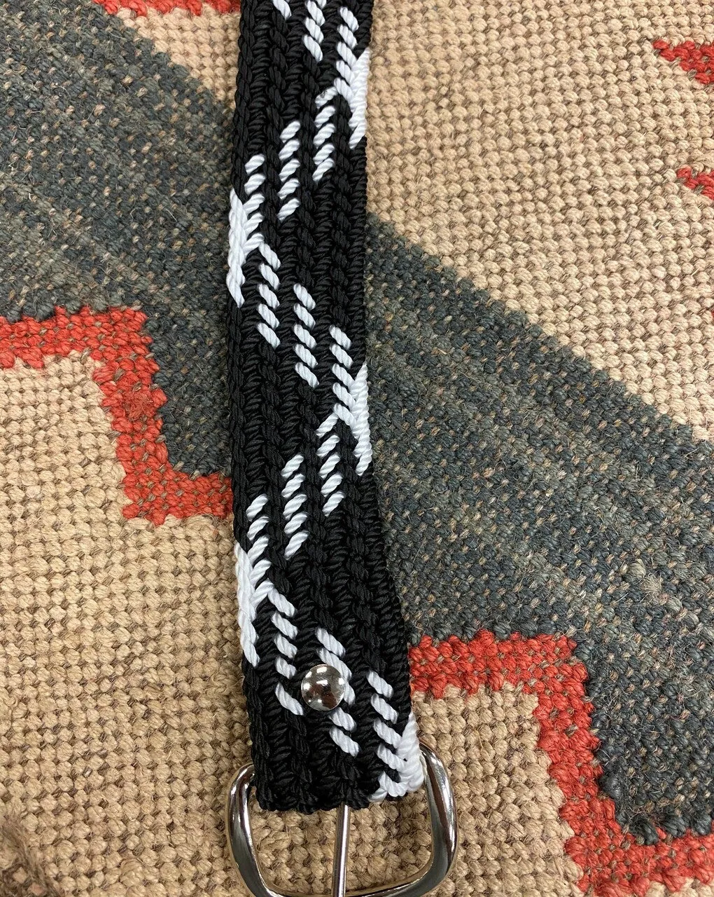 Machine Woven Braided Belt - Black and White by Nocona 2000605