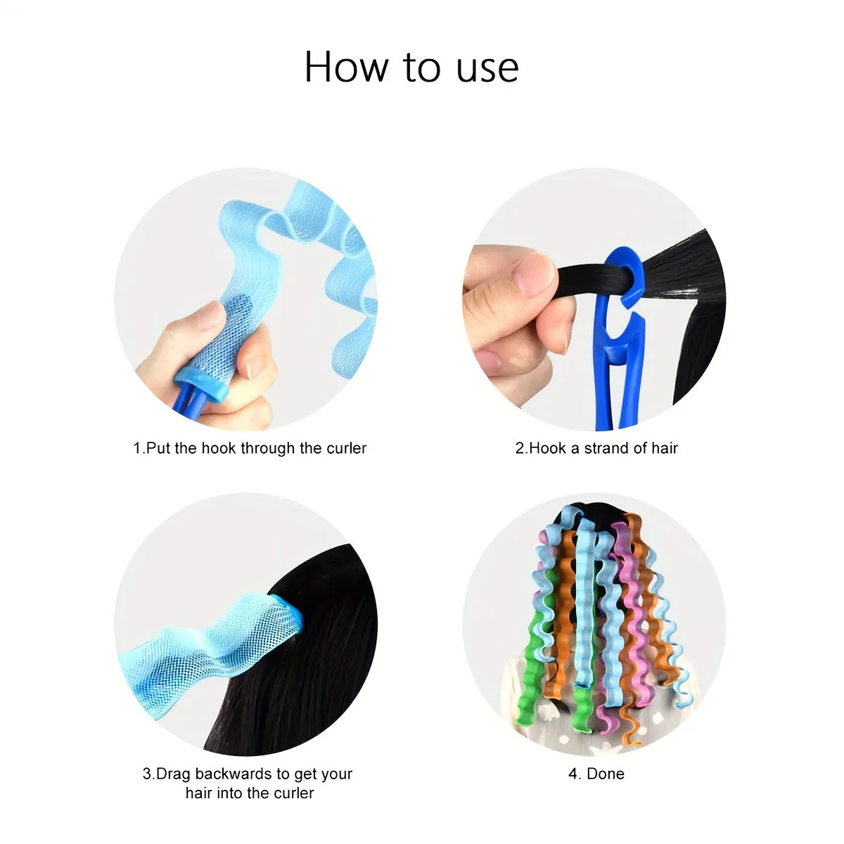 Magic Heatless Spiral Curls Kit with Styling Hooks  Rollers