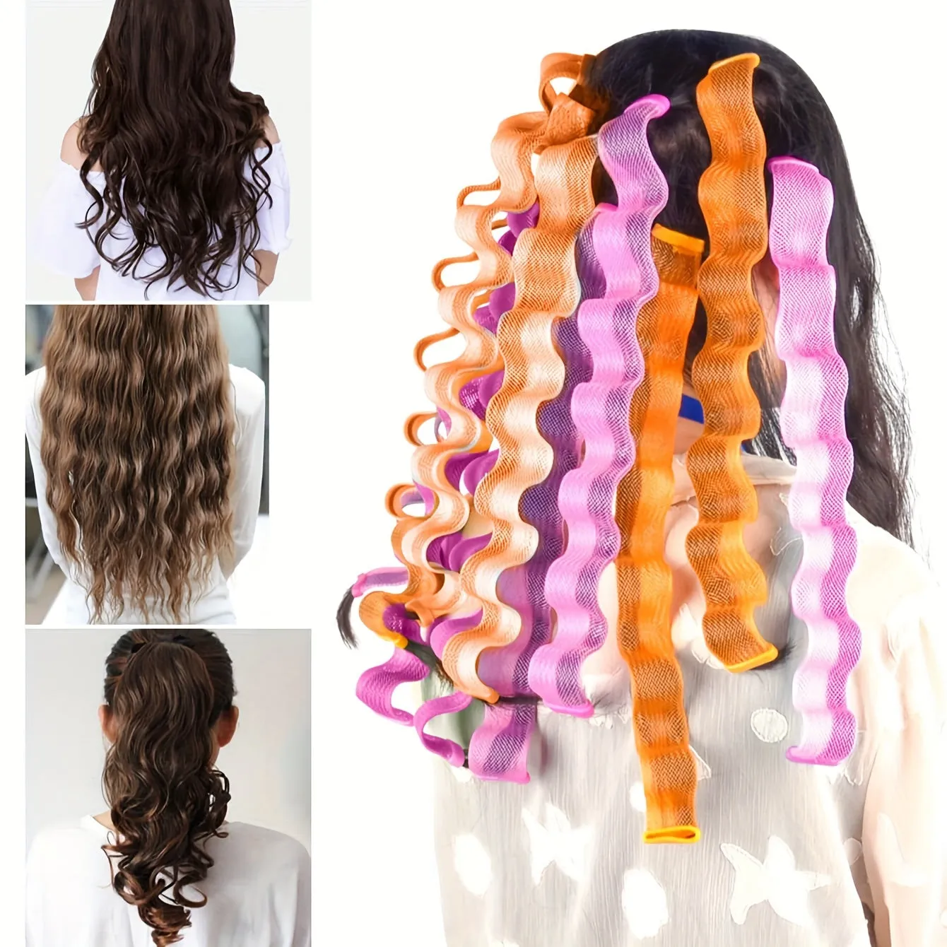 Magic Heatless Spiral Curls Kit with Styling Hooks  Rollers