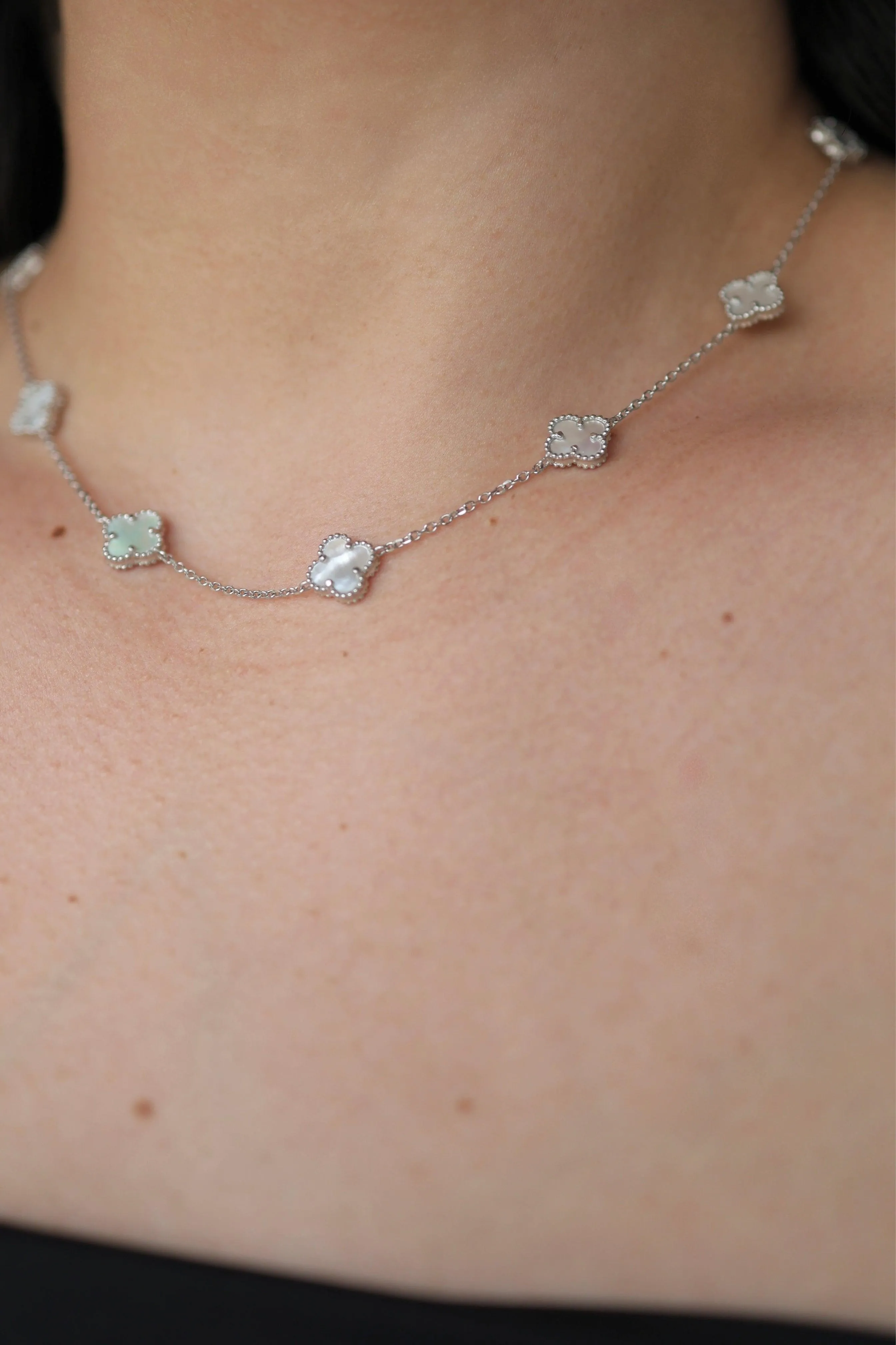 Mini Mother-of-Pearl Clover Necklace