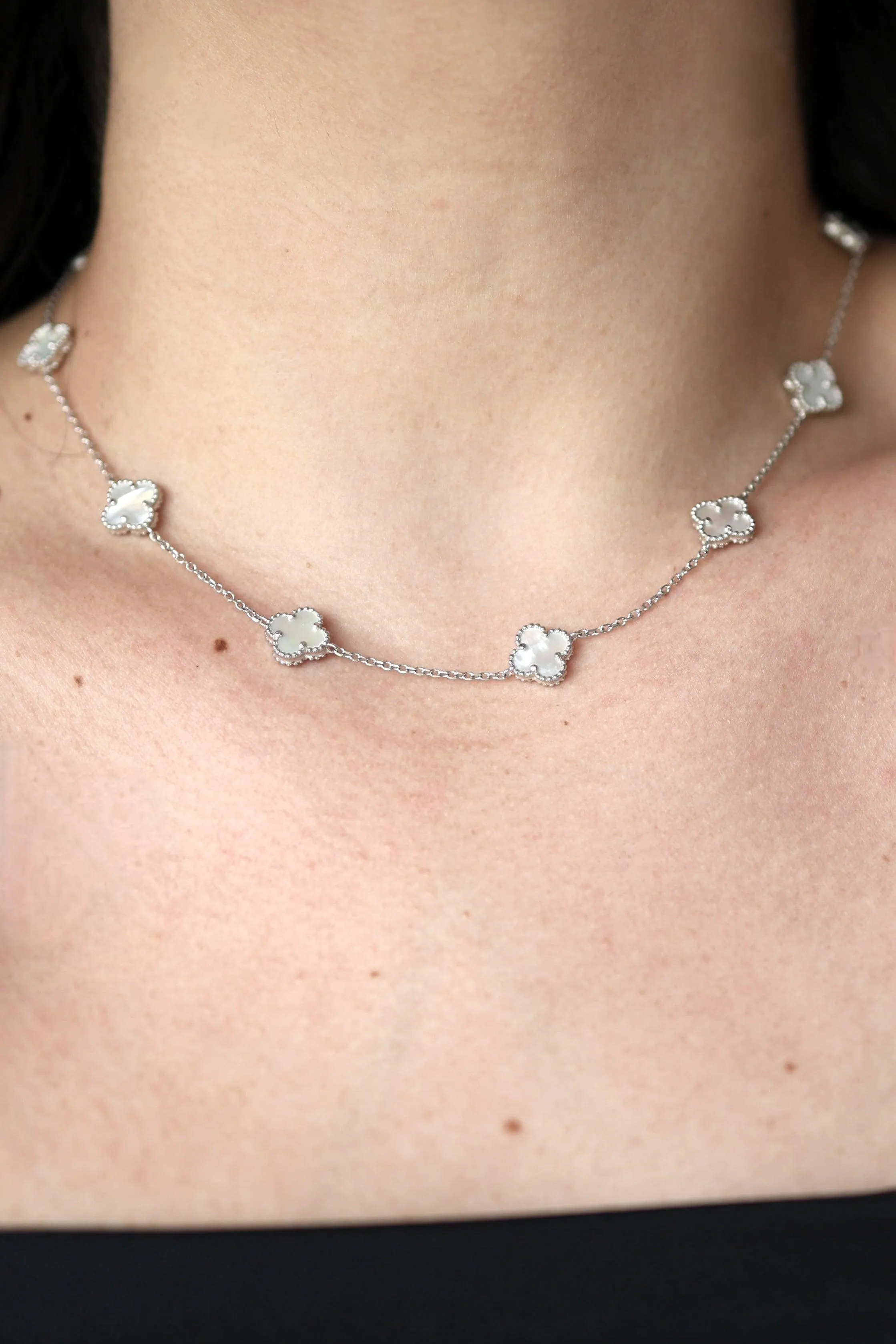 Mini Mother-of-Pearl Clover Necklace