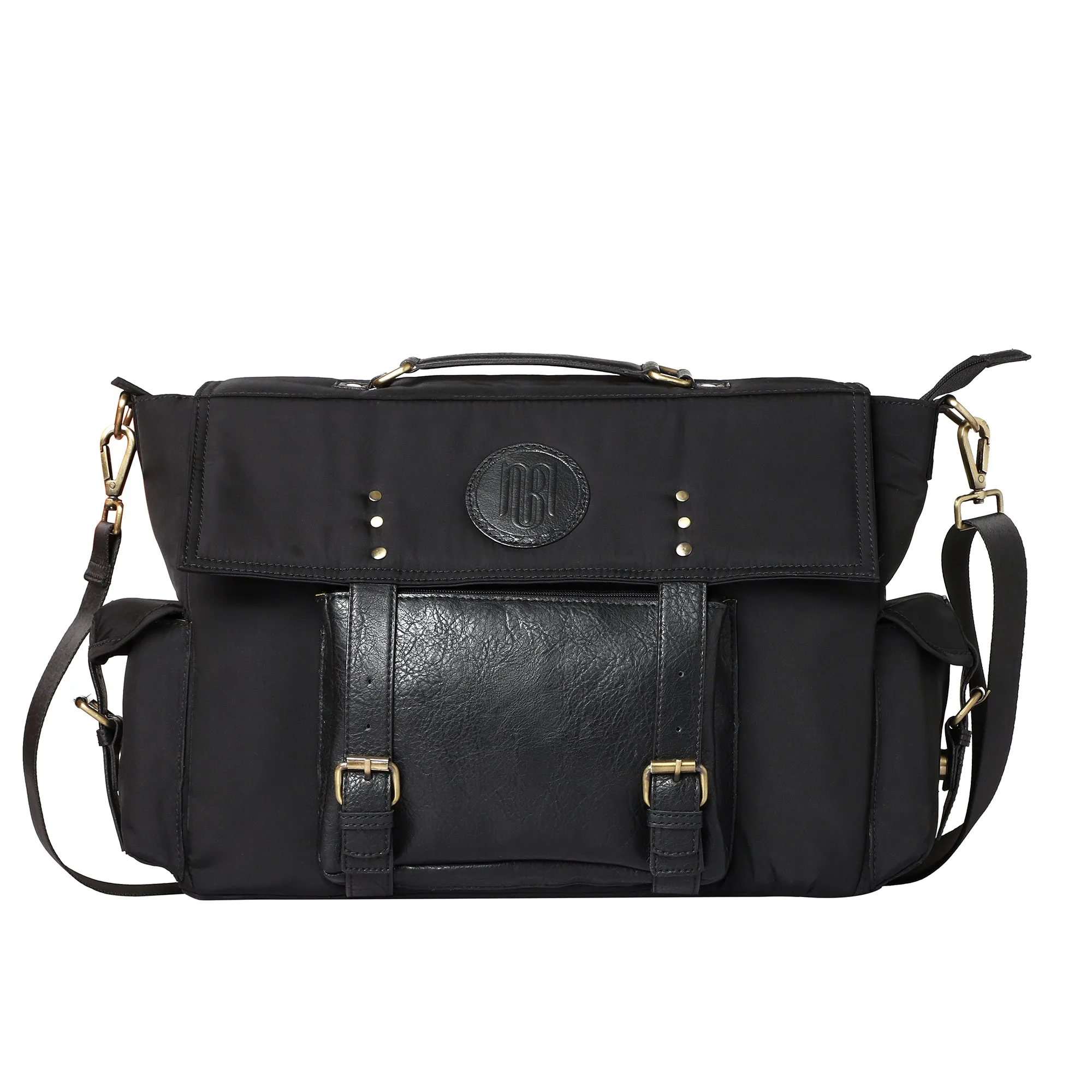 Mona B Unisex Messenger Bag for upto 14" Laptop/Mac Book/Tablet with Stylish Design: Hudson Black