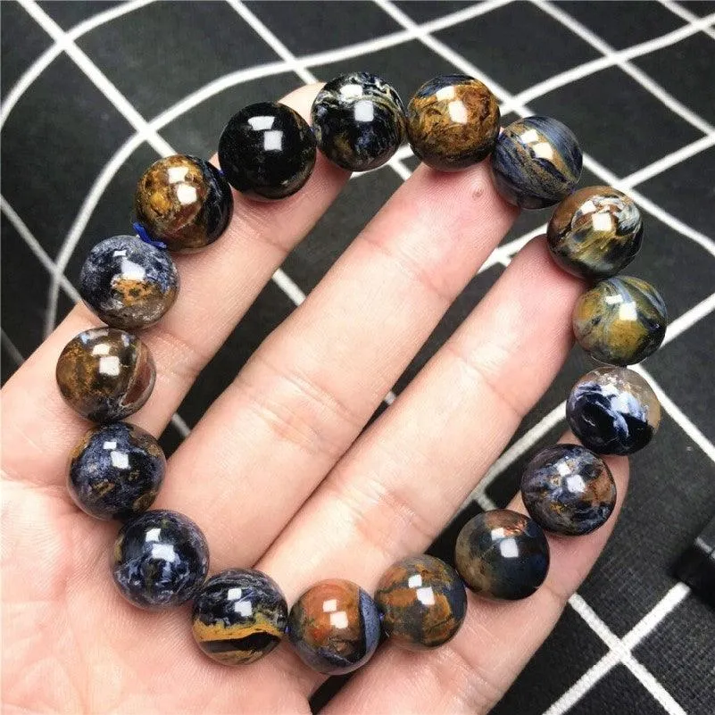Namibia Natural Pietersite Gemstone Stone Bead Bracelet
