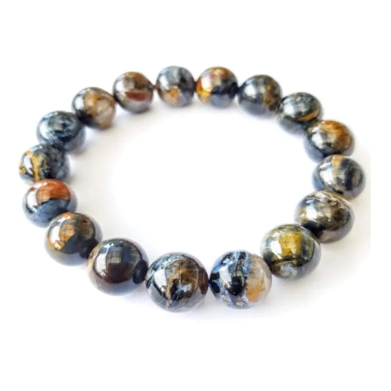 Namibia Natural Pietersite Gemstone Stone Bead Bracelet