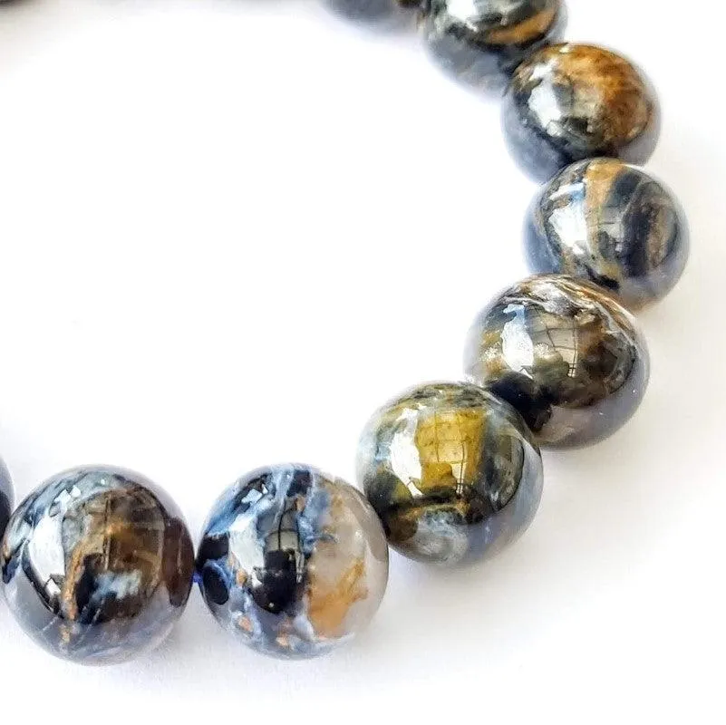 Namibia Natural Pietersite Gemstone Stone Bead Bracelet
