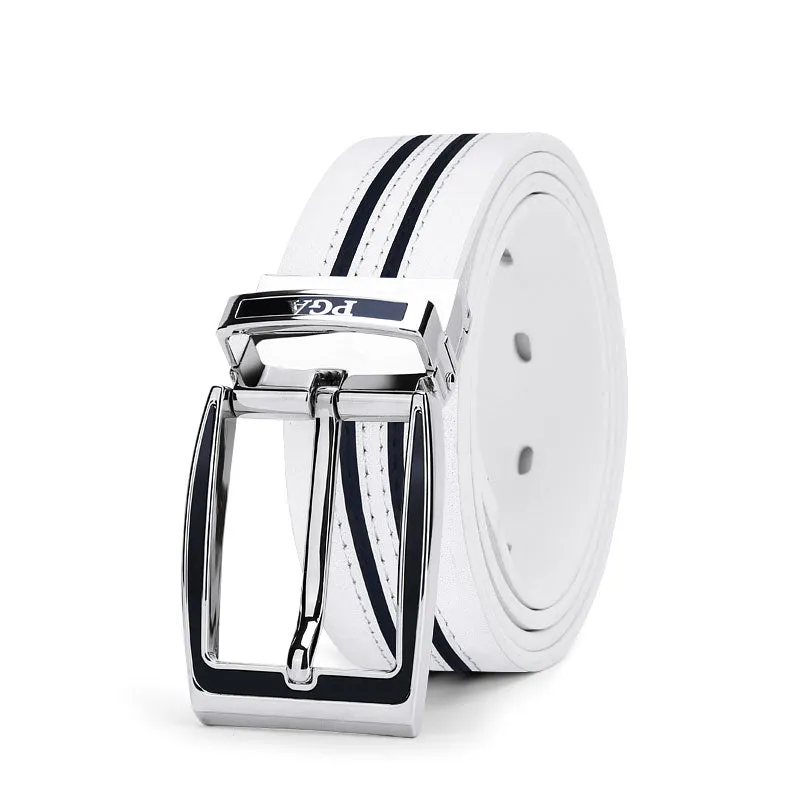 PGA Leather Golf Belt Black and White