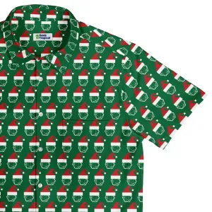 Pixel Santa Hats Dice Button Up Shirt